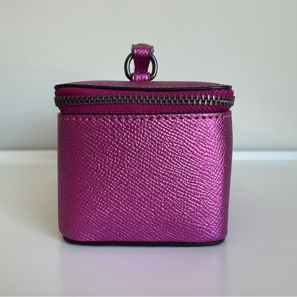 Coach Vanity Case Handled Zip Jewelry Travel Box Metallic Pink - Picture 8 of 16